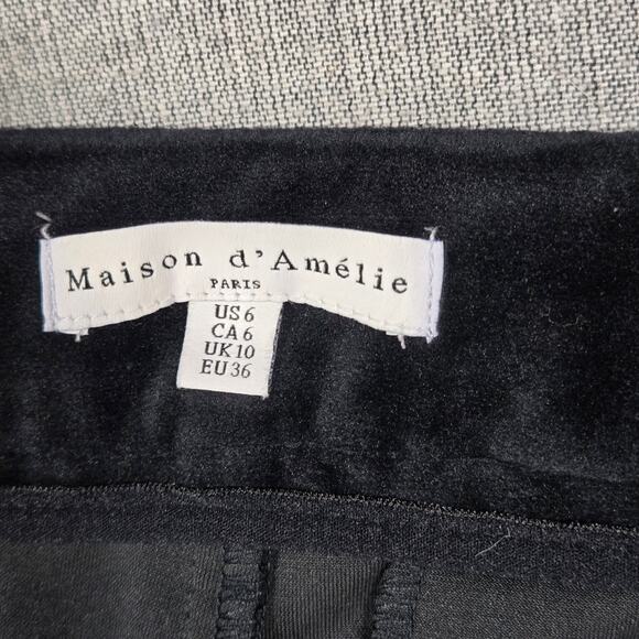 Maison d' Amelie Women Sz 6 Black Velour Velvet Sailor Pants Parisian Glam NWOT - Picture 7 of 9